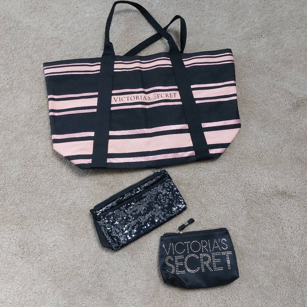 Victoria's Secret Tote Bag, & Cosmetic Bag